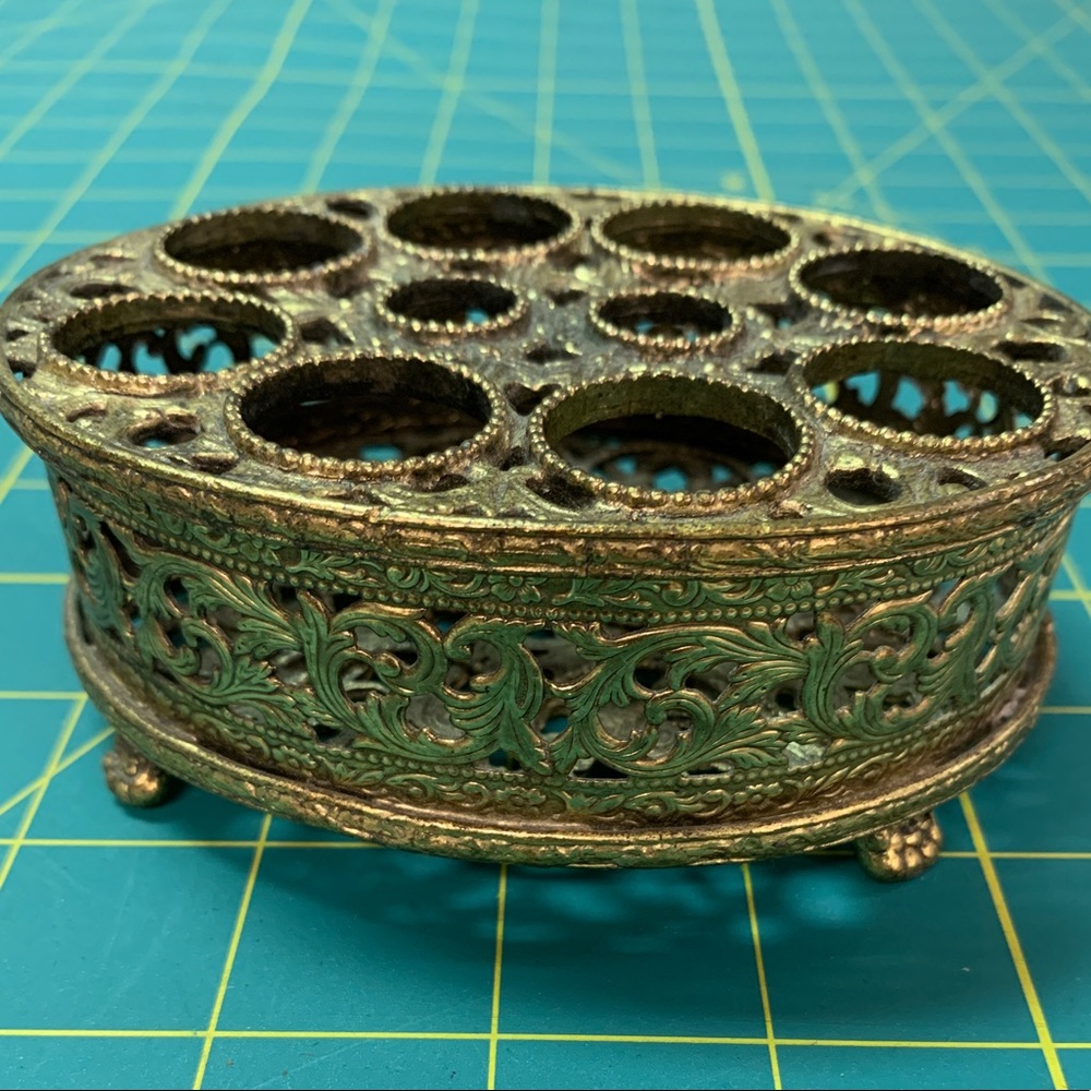 Vintage Ormolu Hollywood Regency Makeup Lipstick Holder